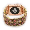 Cinturini per bracciale elasticizzato in agata naturale di lusso per Apple Watch Ultra 49mm Band 8 7 41mm 45mm 38mm 40mm 42/44mm Gioielli da donna Gem Beads Watchband iWatch Series 6 SE 5 3