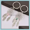 Key Rings Jewelry Dreamcatcher Keychain Indian 6Mm /Turquoise Beads Holder Birthday Christmas Gifts Women Dream Catcher Chain Drop Delivery