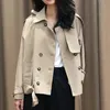 Spring Ladies Solid British Style Loose Large Size Double Breasted Short Jacket Casual Coat Women 16Q242 210510