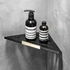 SUS304 Étagères de salle de bains Noir Support mural pour shampoing Support de rangement Étagère d'angle Accessoires de cuisine 211112