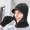 Cappello invernale caldo in lana unisex Sciarpa lavorata a maglia morbida Set berretti Berretti in maglia traspirante Maschere da ciclismo