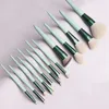 MyDestiny 메이크업 브러쉬 세트 - The Matcha Green 13pcs Cosmestic Brushes-FoundationPowderBlush 섬유 미용 펜 - 메이크업 도구