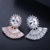 Joyas de aretes de diseño de encanto de lujo Chapado en plata Sudamericano Gota de agua Perla Blanco Azul Rojo AAA Cubic Zirconia Cobre Pendientes largos para niñas adolescentes Mujeres Regalo