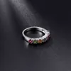 宝石のバレエの結婚指輪ジェムストン925スターリングシルバー積み重ね可能なリングバンド925ジュエリー211217
