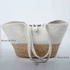 Benutzerdefinierte Buchstaben-Dign-Strand-Sommer-Einkaufstasche aus Stroh, Wasserhyazinthe