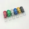 30Pcs/Box Engraving Nipple Pipe Aluminum Carved Snuff Sneak A Toke Portable Metal Smoking Tobacco Pipes Bullet Mini Snuffs With Display Box