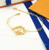 Europe America Style Jewelry Sets Lady Women Gold-color Metal Hollow Out V Initials Garden Necklace Earrings Bracelet Sets M69035