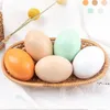 Easter Eggs Party Favor Children DIY Handmade Painted Graffiti Wooden Simulation Egg Easter Decorations RRE13162