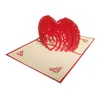 Alla hjärtans dag present hjärta 3d pop upp hälsningskort vykort matchande kuvert laser cut handgjorda födelsedag vykort sn3351