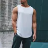 Sommar Snabbtorkande Sport Vest Mäns Ärmlös Fitness Gym Stretch Tank Toppar Running Training Basket Basket Loose andable