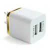 Metal Dual USB-väggladdning Laddare US EU-kontakt 2.1a nätadapter Laddare 2 Port för iPhone Samsung Galaxy Note LG Tablet iPad