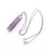 Augen Anhänger 7 Chakra Amethyst Anhänger Kristallkies zylindrische Damenmode Halskette