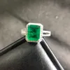 Pansysen 925 Sterling Silver Emerald Paraiba Tourmaline Ringar för Kvinnor Engagemang Cocktail Ring Fine Smycken Gift Drop