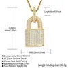 Bling Cubic Zircon Diamond Lock Necklace Hip Hop Jewelry Set 18k Gold Padlock Pendant Necklaces Stainless Steel Chain Fashion for Women340E