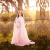 2020 Summer Maternity Photography Props Long Dress With Cape Slash Neck Stretchy Fitting Maternity Dresses For Photography Q0713