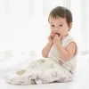 生まれた赤ちゃんスワドルサックブランケット寝具100％コットンプリント0-6m寝袋おむつ変更ラップ210823