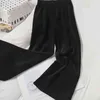 Largo perna mulher calça winer sólido elástico estilo coreano calças soltas casuais femme pantalon 18754 210415