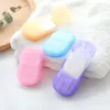 20 Pcs/Set Disposable Boxed Soap Paper Portable Aromatherapy Hand Wash Bath Travel Mini Soap Box Soap Base Bathroom Accessories