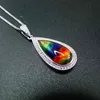 Collana con pendente a forma di pesce MOP naturale in argento sterling 925 con goccia di ammolite 925 di vendita calda per regalo