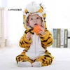 0-4 jaar baby kawaii romper jongen meisje kigurumis onesie winter warm gezellig pak dier koe kostuum huis jumpsuit kind grappige kleding 211229