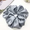 Satin Silk Solid Color Scrunchies super Big Size Elastic Hair Bands Women Girls Accessories Ponytail Holder Hair Ties6853876