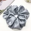 Satin Silk Solid Color Scrunchies Super Big Size Elastic Hair Bands Women Girls Accessories Ponytail Holder Hair Ties6853876