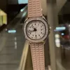 Diamond Watch Montre de Luxe 35.6 x 9.5mm Imported Movimento Fine Steel Case Borracha Strap Womens Watches