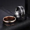 Anel de fibra de carbono de aço inoxidável fashion para homens e mulheres casal preto cor prata masculino jóias acessórios anéis de cluster