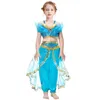 Barnens cosplay kostym 2-bitars kostym av Aladdin Princess Jasmine Sequin Top och kjolbyxor