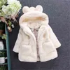Barnjacka Baby Kläder Solid Fur Hoodies Top Zipper Windbreaker för Girl Winter Coat Suit 2 3 4 5 6 Ålder 211204