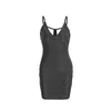 Women Dress Summer Female Sexy Sleeveless V-Neck Solid Evening Party Club Sequined Bodycon Cocktail Ladies Bag Hip Clothing 210522