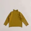 Milancel Höst Kids Kläder Pullover Långärmad High-neck Solid Strikta Stretch Base Sweater 211201
