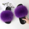 Sommer Damen Neue Reizende Flauschige Fell Rutschen Mädchen Echthaar Rutschen Frauen Casual Pelz Flache Schuhe Flip-Flops Q0508