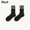 Men's Socks 5Pcs Solid Color Horizontal Bar Tube Three Yarn Texture Men And Women Cotton Couple Sock