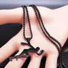 Pendant Necklaces 2021 Fashion Running Man Stainless Steel Chain For Men Jewelry Black Color Colgante Hombre N18904