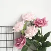 12 cm Rosa Rosa Real Touch Flor Artificial de Látex para Casa Casa Decoração de Decoração Arranjo Falso Flores Decorativas Grinaldas