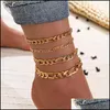 Неклеты Diezi Vintage Gold Color Snake Chain для женщин -девочек Bohemian Simple Neg Ankle Bracelet Bracelet Beach Jewelry Drop Delive 2021 Dona