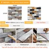 10Pcs 3D Self-Adhesive Brick Wall Stickers DIY Stone Pattern Home Decoration Kitchen living room Waterproof Tile Wall Stickers 211124
