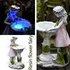 Flower Fairy Solar Decoration Resin Garden Statue Light Light Glow in the Dark Yard Outdoor Sculpture Angel Figure Garden Decor q0236r