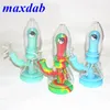 Mini Silicone Beaker Bong Dab Rigs Hookah Reting Water Pipe Bongs Oil Rig med 14mm Glass Bowl Tobacco Hand Pipes Ash Catcher