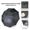 Dark Grid Doppelschicht Großer Regenschirm Regen Frauen 3 Falten Business Wasserdicht Männer Winddicht 10K Familie Paraguas Sonnenschirm 210626