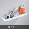 Bain de salle de bain Bain de douche étagère aluminium blanche salle de bain étagère 30-50cm mural monté en aluminium aluminium support de stockage 210724