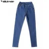 Lente Zomer Plus Size 5XL Hoge Elastische Taille Stretch Enkell Lengte Push Up Mom Jeans voor Dames Skinny Broek S 210809