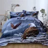 3Dイーグル寝具セット犬の雪の森の木のシングルダブル動物布団カバーツインフルクールクイーンキングベッドクロス大人210615