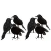 3 pièces Halloween corbeau faux oiseau jouets corbeaux accessoire déguisement accessoires de décoration 210408