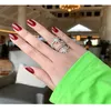 Заявление Star Diamond Cz Ring Cring White Gold Cringed Congagement Warding Band для женщин свадебные ювелирные украшения5718146