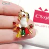 Szpilki, Broszki CSXJD Broszka Biżuteria Cute Enamel Crystal Little Animals Sukienka Odzież Mikro Rozdział Kobiety