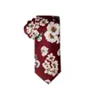 Casual Floral Print Neck Tie For Men Skinny Cotton Wedding Mens Neckties Classic Suits Fashion Accessories