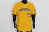 Jersey de béisbol de Michigan Willie Weiss 45 Logan Pollack 6 Danny Zimmerman 3 Ted Burton 18 Rogers 7 Jake Marti 5 Christan Bullock 47