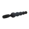 NXY Sex Anal toys Five-Inch Chain Black Silicone Back Court Plug Pull Beads Toys Adult Products 1202